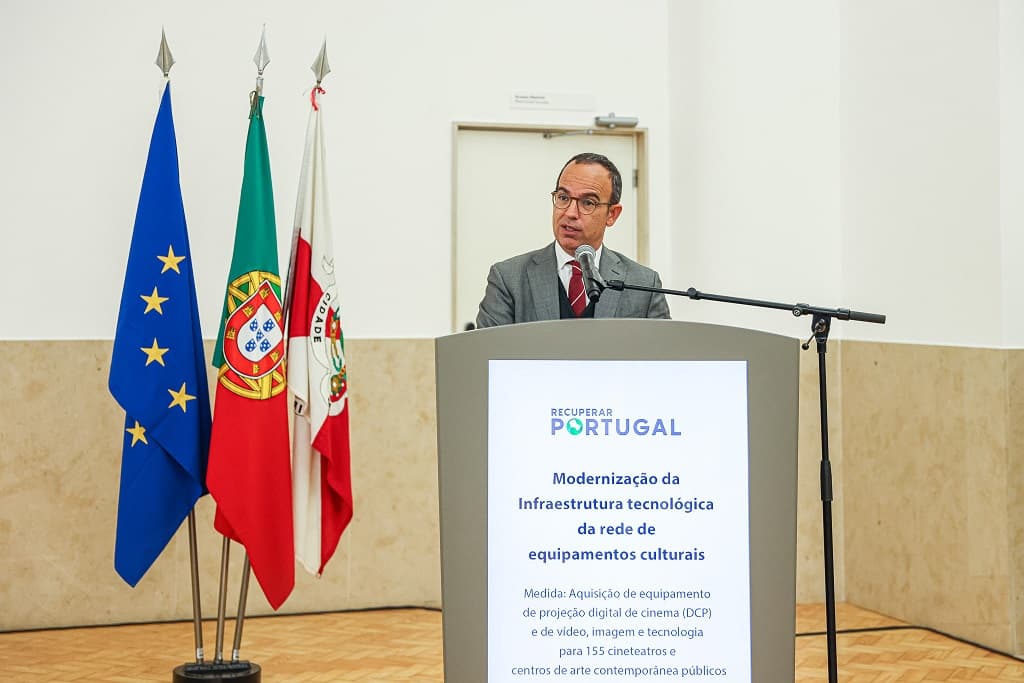 Ministro da Cultura, Pedro Adão e Silva, na assinatura dos contratos de financiamento do Plano de Recuperação e Resiliência, Aveiro, 20 janeiro 2023 (Foto: Arlindo Homem)