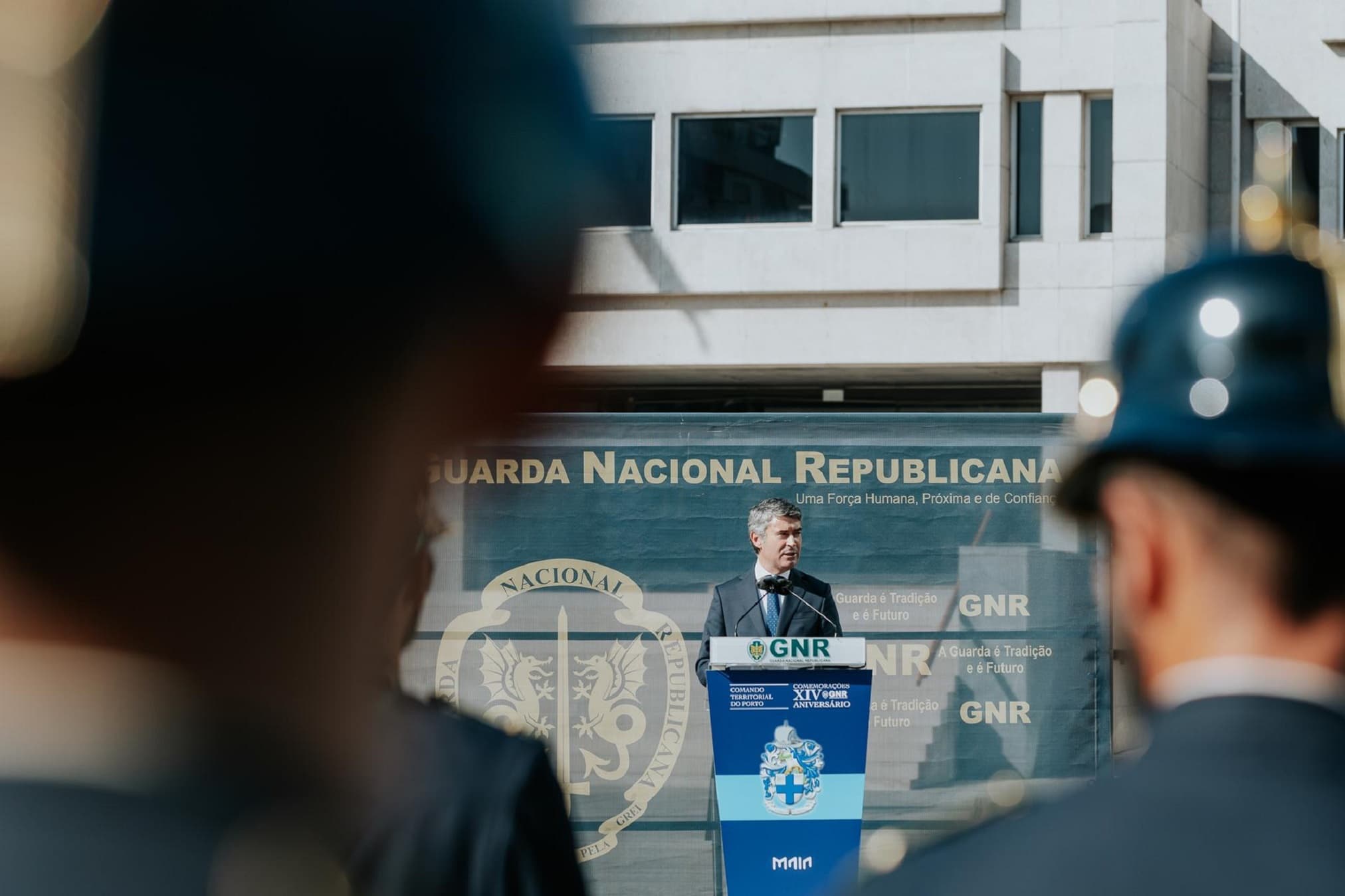 Ministro da Administração Interna, José Luís Carneiro, discursa na cerimónia militar do Dia do Comando Territorial do Porto da Guarda Nacional Republicana, Porto, 12 outubro 2022