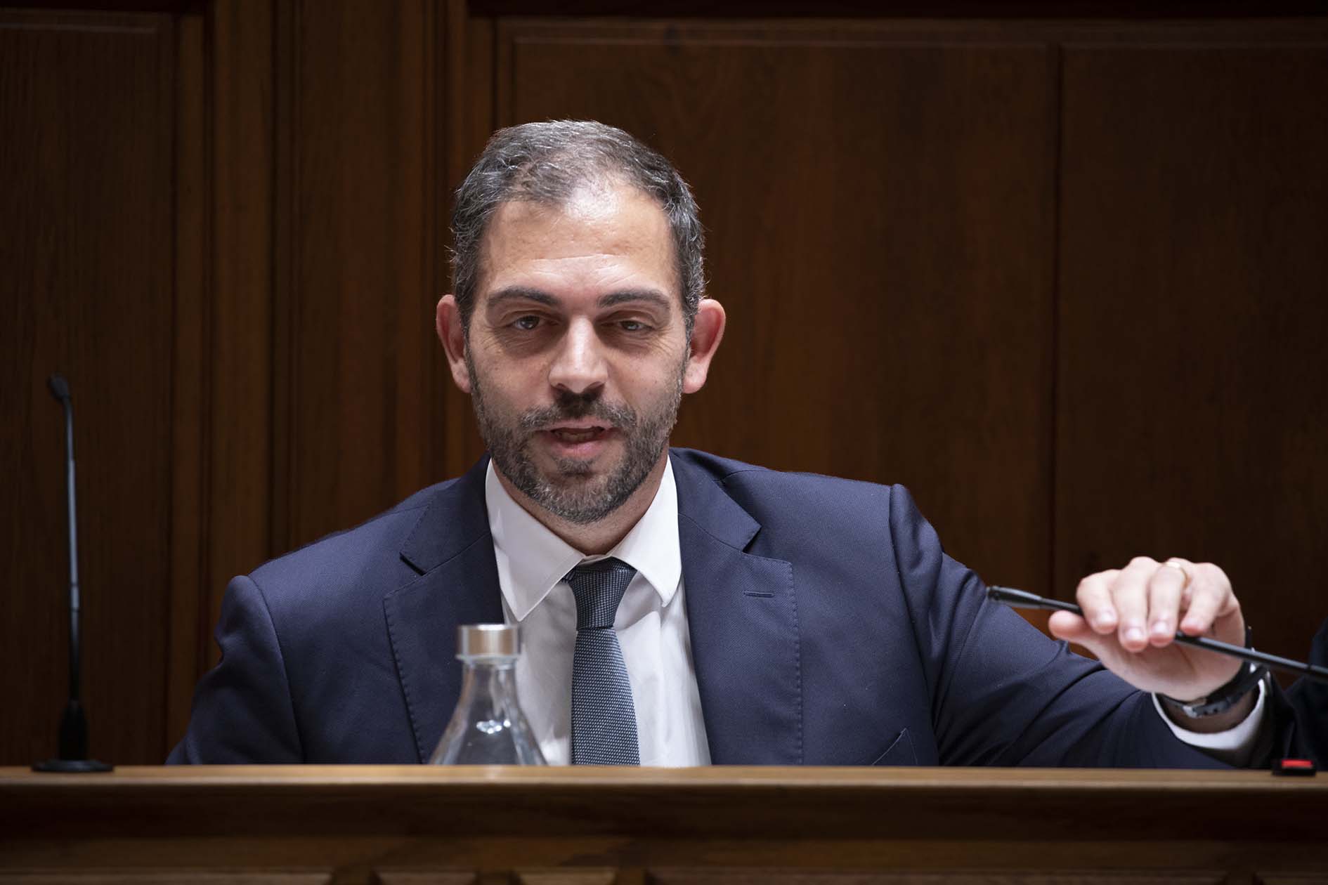 Ministro do Ambiente e Ação Climática, Duarte Cordeiro, na apreciação na especialidade da proposta do Orçamento do Estado para 2022, Assembleia da República, 11 maio 2022 (foto: João Bica)