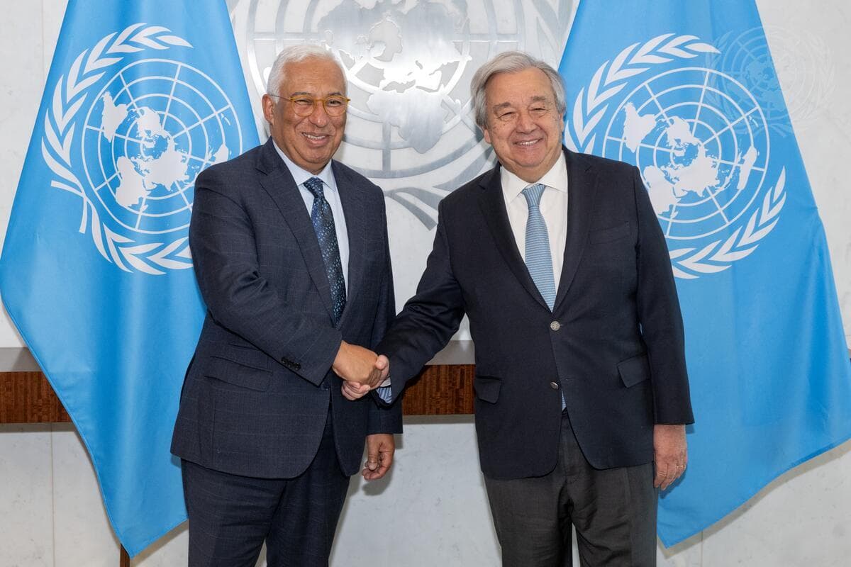 António Costa e António Guterres na sede da ONU (Foto: Eskinder Debebe/ONU)