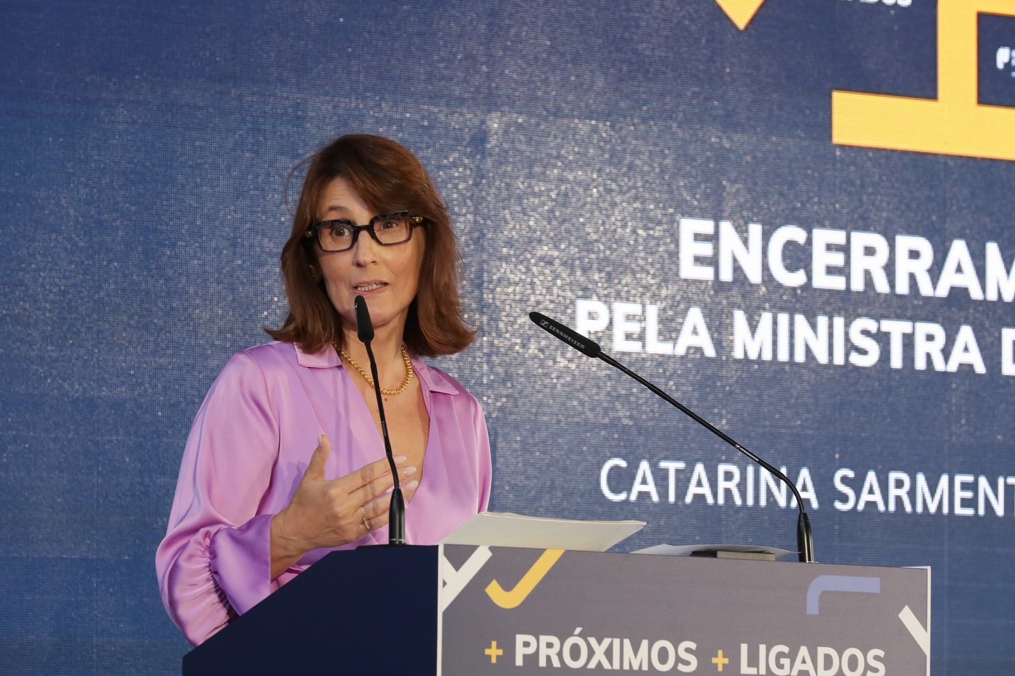 Ministra da Justiça, Catarina Sarmento e Castro, intervém na apresentação da Plataforma de Atendimento à Distância, Lisboa, 28 outubro 2022 (foto: João Bica)