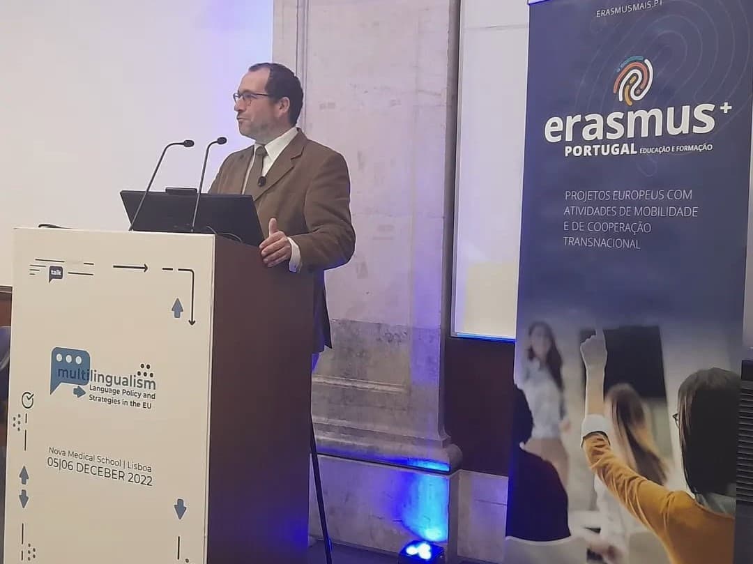 Ministro da Educação, João Costa, na sessão de abertura do encontro «Multilinguismo - Política da Língua e Estratégias na UE», Lisboa, 5 dezembro 2022