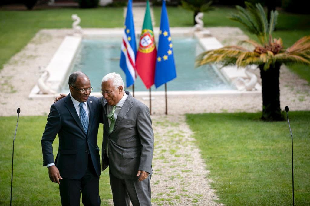 Primeiro-Ministro António Costa e Primeiro-Ministro de Cabo Verde, Ulisses Correia e Silva, no final da declaração conjunta, Lisboa, 20 junho 2023
