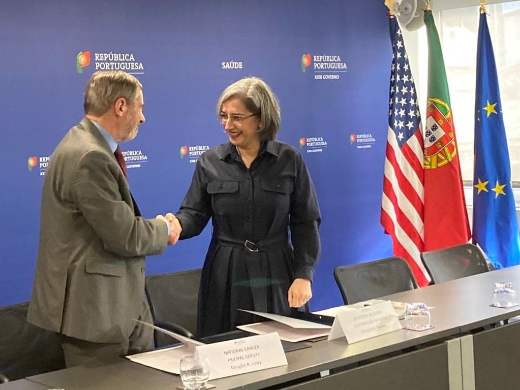 Secretária de Estado da Promoção da Saúde, Margarida Tavares, na assinatura do protocolo de respostas ao cancro com os Estados Unidos da América, Lisboa, 22 fevereiro 2023