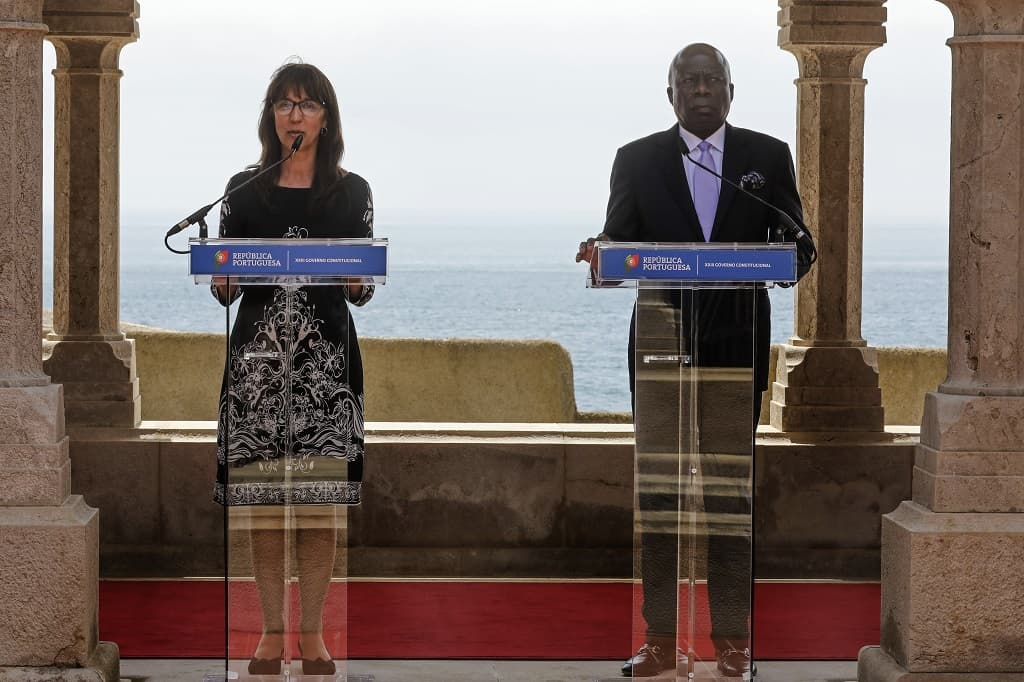 Ministra da Defesa Nacional, Helena Carreiras, e Ministro da Defesa de Angola, João Ernesto dos Santos, Oeiras, 14 junho 2022 (Foto: João Relvas/Lusa)
