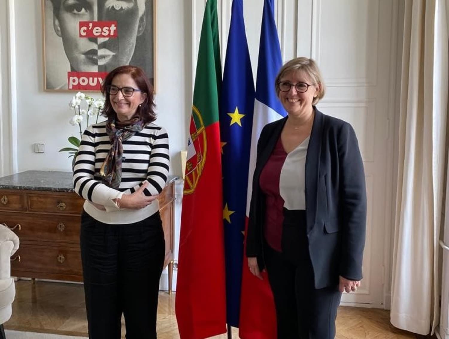 Ministra da Ciência, Tecnologia e Ensino Superior, Elvira Fortunato, reuniu com a sua homóloga francesa, Sylvie Retailleau, Paris, 20 março 2023