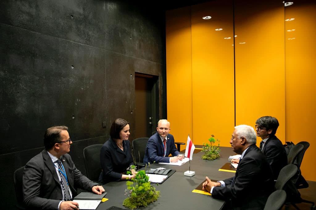 Primeiro-Ministro António Costa com a líder da oposição da Bielorrússia, Sviatlana Tsihanouskaya, Reiquiavique, 17 maio 2023