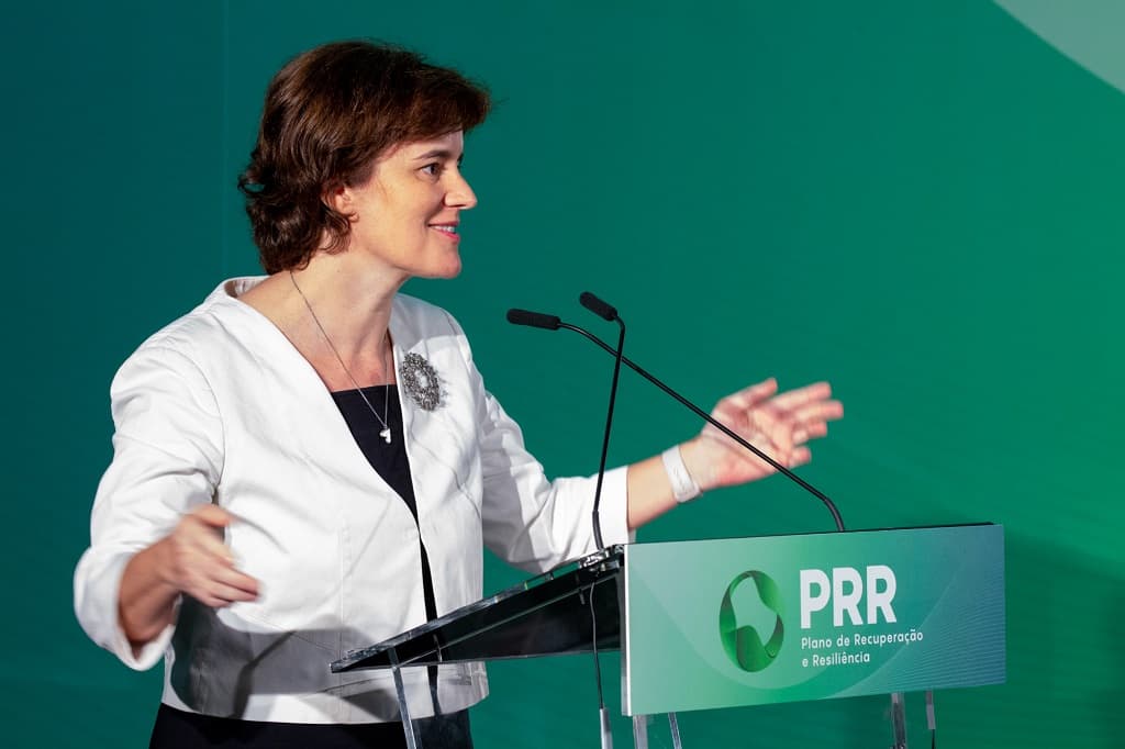 Ministra da Presidência do Conselho de Ministros, Mariana Vieira da Silva, na abertura do evento Anual do Plano de Recuperação e Resiliência, Lisboa, 30 junho 2022 (Foto: João Bica)