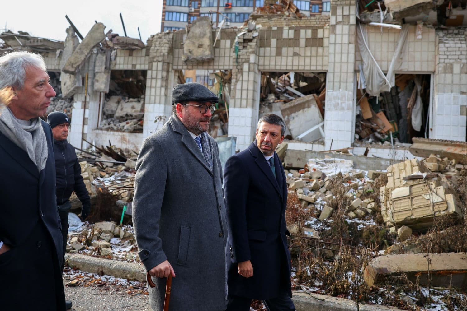 João Gomes Cravinho e João Costa numa visita de dois dias a Kiev (Foto: António Cotrim/Lusa)
