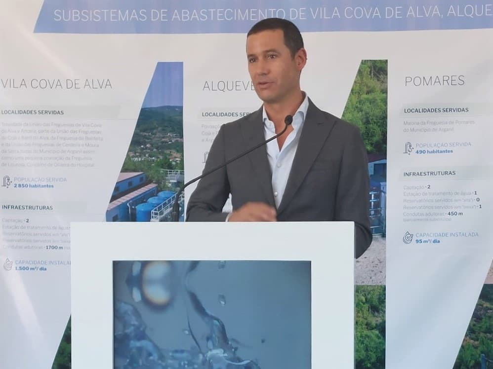 Secretário de Estado do Ambiente e Energia, João Galamba, inaugura três subsistemas de abastecimento de água ao concelho de Arganil, Arganil, 29 julho 2022