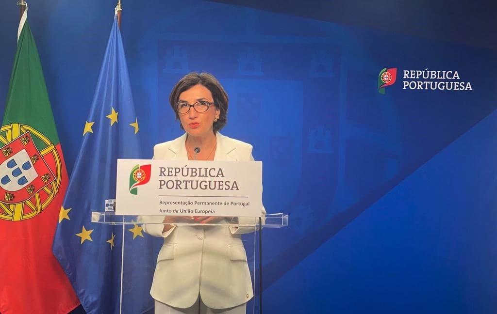 Ministra da Agricultura e da Alimentação, Maria do Céu Antunes, no final do Conselho de Ministros da União Europeia, Bruxelas, 18 julho 2022