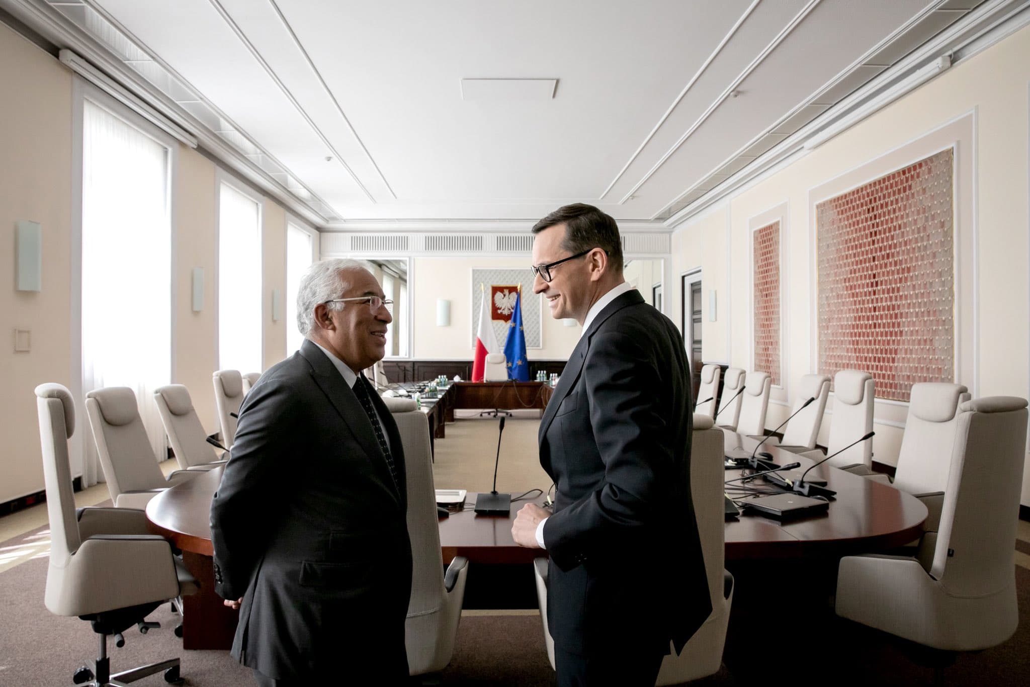 Primeiro-Ministro António Costa com Primeiro-Ministro polaco Mateusz Morawieki, após reunião de trabalho, Varsóvia, 20 maio 2022