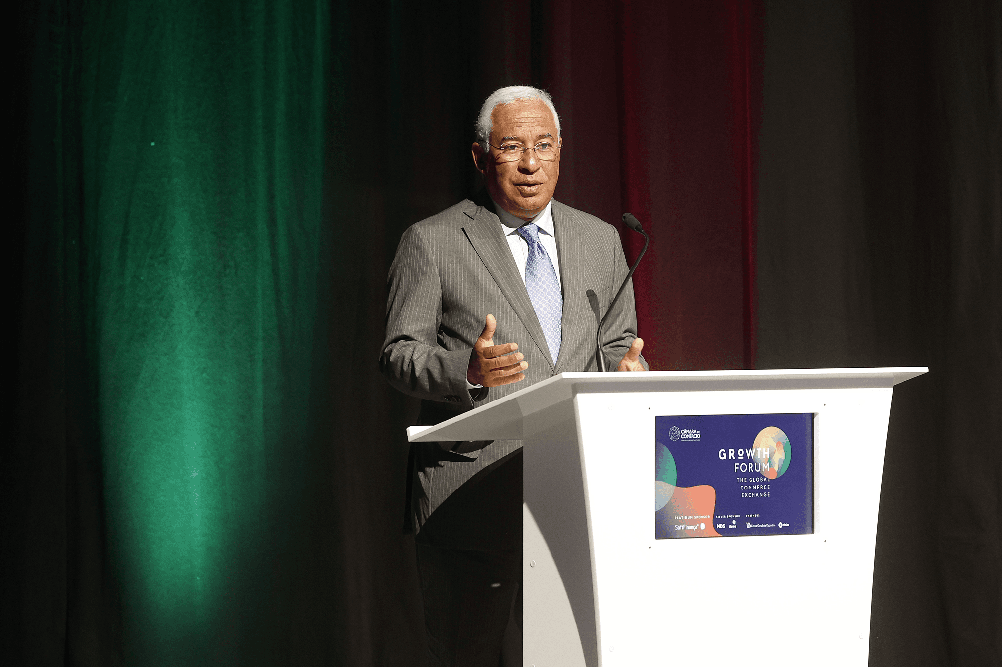 Primeiro-Ministro, António Costa, intervém na sessão de abertura do Growth Forum, da Câmara de Comércio e Indústria Portuguesa, na NOVA SBE, Carcavelos, 18 abril 2023 (foto: António Pedro Santos/ Lusa)