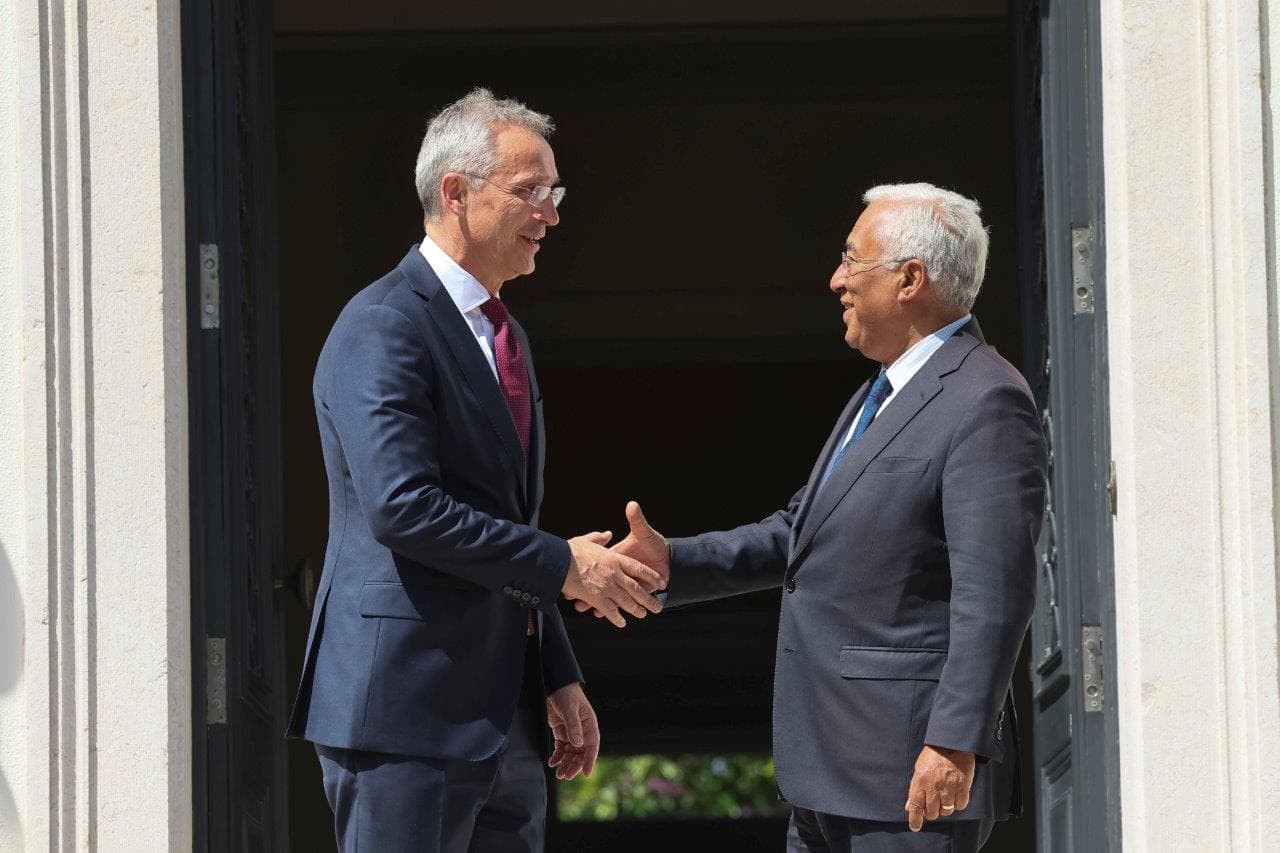 Primeiro-Ministro António Costa recebe o Secretário-Geral da NATO, jens Stoltenberg, Lisboa, 18 maio 2023 (foto: Manuel de Almeida/Lusa)