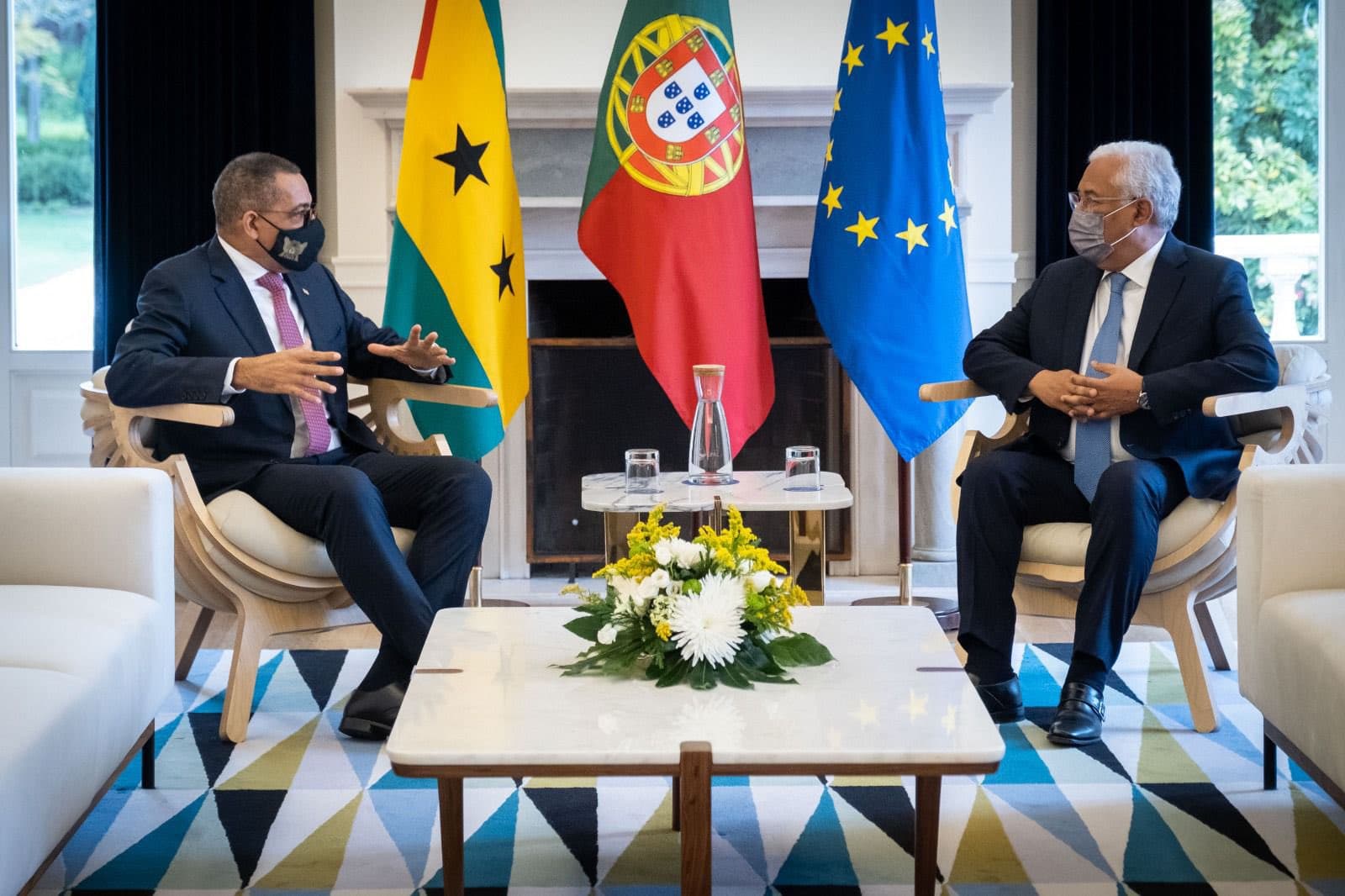 Primeiro-Ministro António Costa com o Presidente da República de São Tomé e Príncipe, Carlos Vila Nova, Lisboa, 5 abril 2022