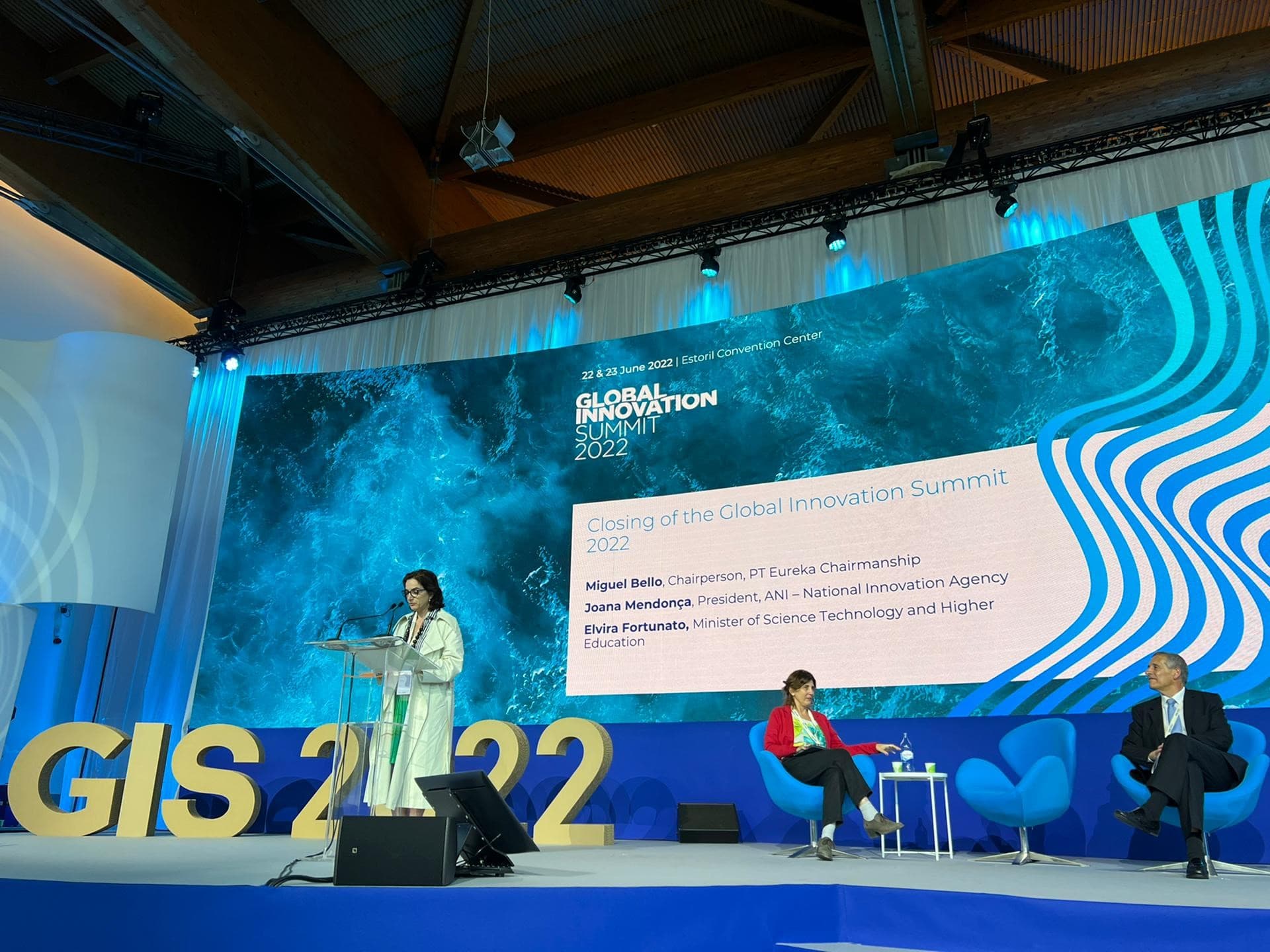 Ministra da Ciência, Tecnologia e Ensino Superior, Elvira Fortunato, no encerramento da Global Innovation Summit 2022, Cascais, 23 junho 2022