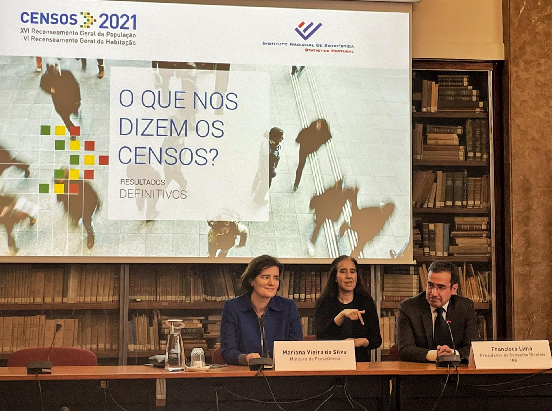 Ministra da Presidência, Mariana Vieira da Silva, na sessão de apresentação dos resultados definitivos dos censos, Lisboa, 32 novembro 2022
