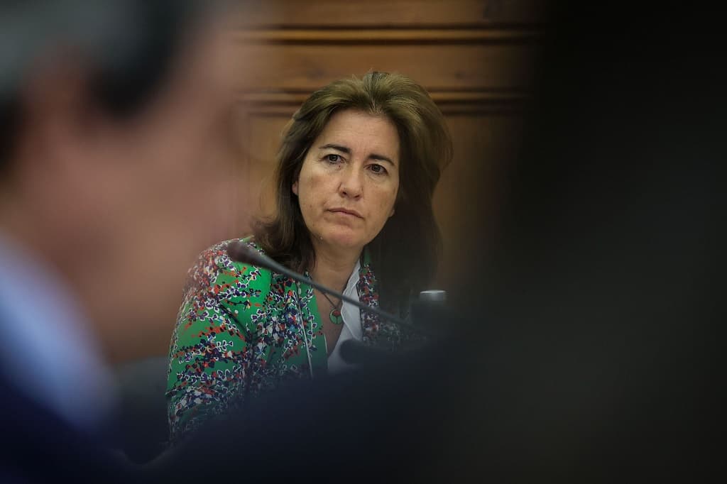 Ministra do Trabalho, Solidariedade e Segurança Social, Ana Mendes Godinho, na audição perante Comissão de Trabalho, Segurança Social e Inclusão, na Assembleia da República, Lisboa, 19 abril 2023 (Foto: Manuel de Almeida/Lusa)