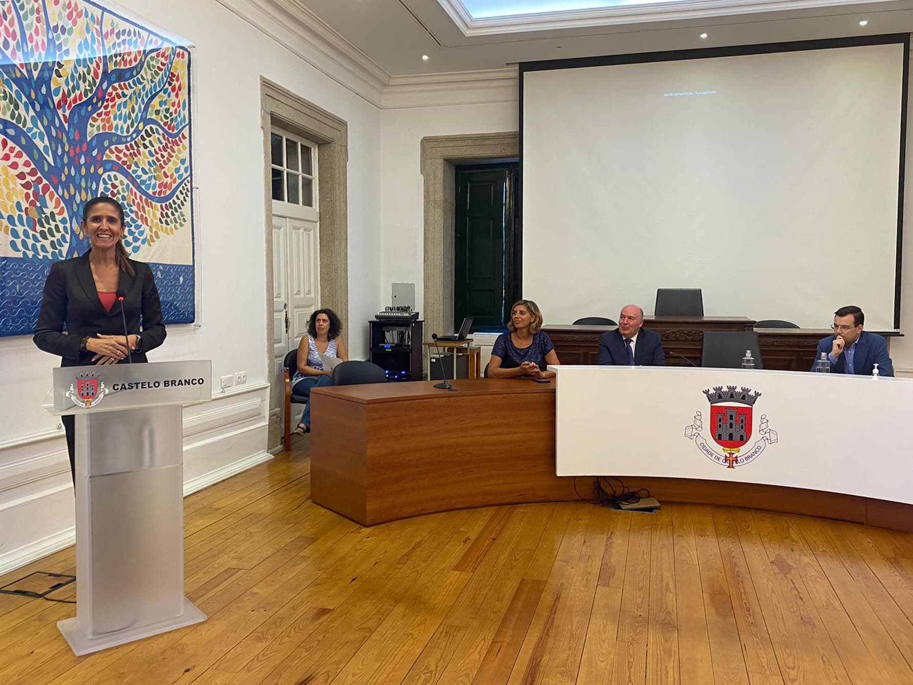 Secretária de Estado da Proteção Civil, Patrícia Gaspar, na apresentação do Plano Municipal de Segurança Rodoviária de Castelo Branco, 16 setembro 2022