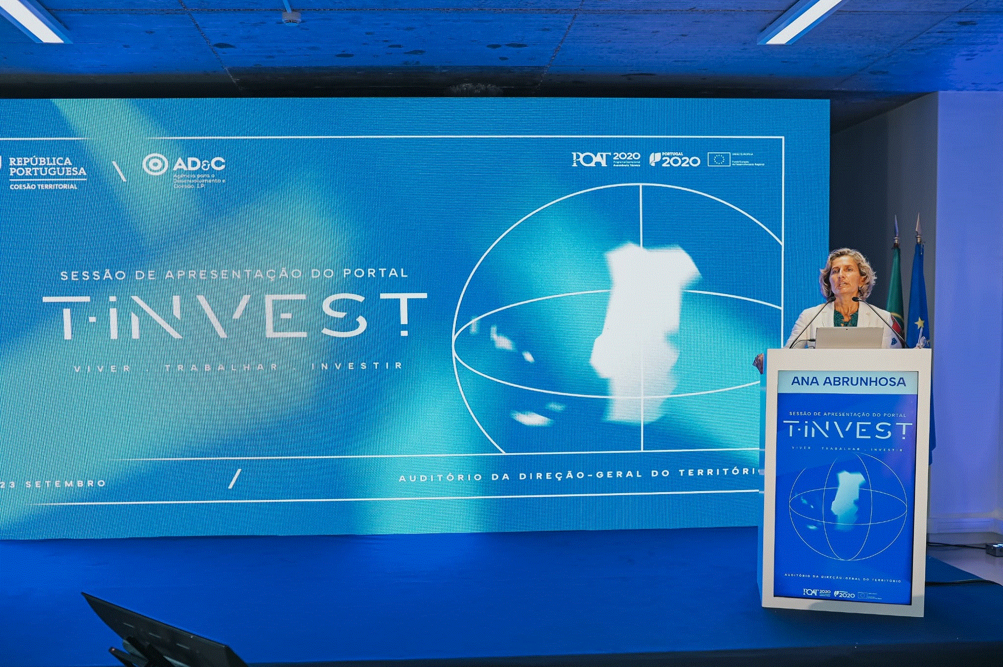 Ministra da Coesão Territorial, Ana Abrunhosa, na sessão de apresentação da plataforma T-Invest, Lisboa, 23 setembro 2022