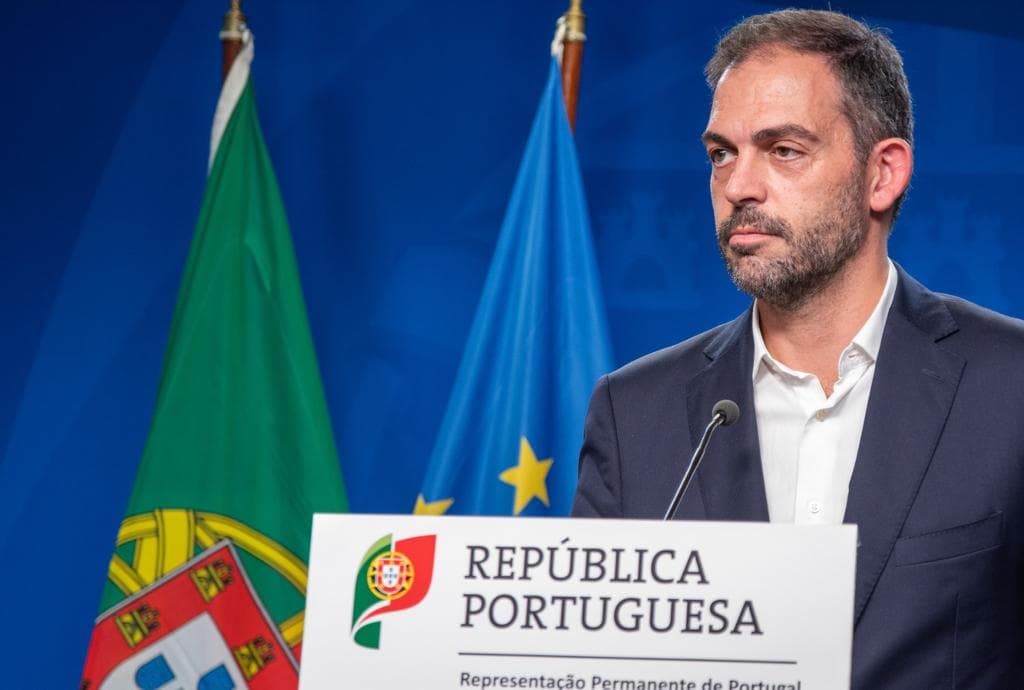 Ministro do Ambiente e Ação Climática, Duarte Cordeiro, no final de reunião extraordinário de Ministros da Energia da União Europeia, Bruxelas, 9 setembro 2022