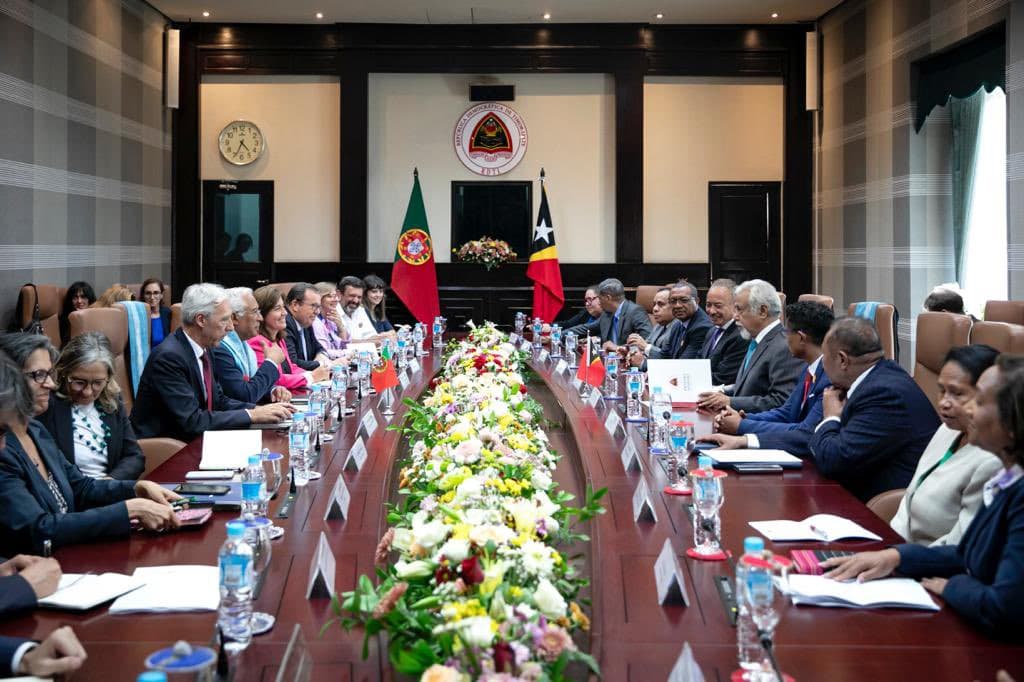 Primeiro-Ministro António Costa e Primeiro-Ministro de Timor-Leste, Xanana Gusmão, na reunião de trabalho entre os dois Governos, Díli, 25 de julho de 2023