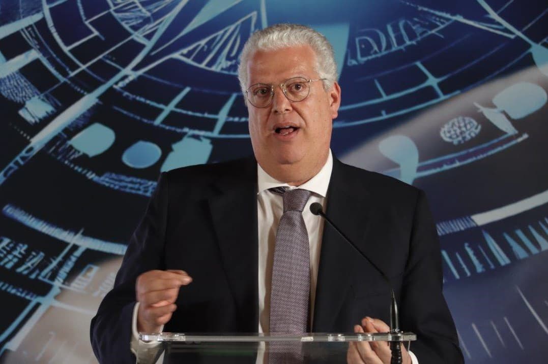 Ministro da Economia, Pedro Reis, na conferência da Associação dos Industriais Metalúrgicos, Metalomecânicos e Afins de Portugal, Aveiro, 20 maio 2024 (foto: André Moreira/GME)
