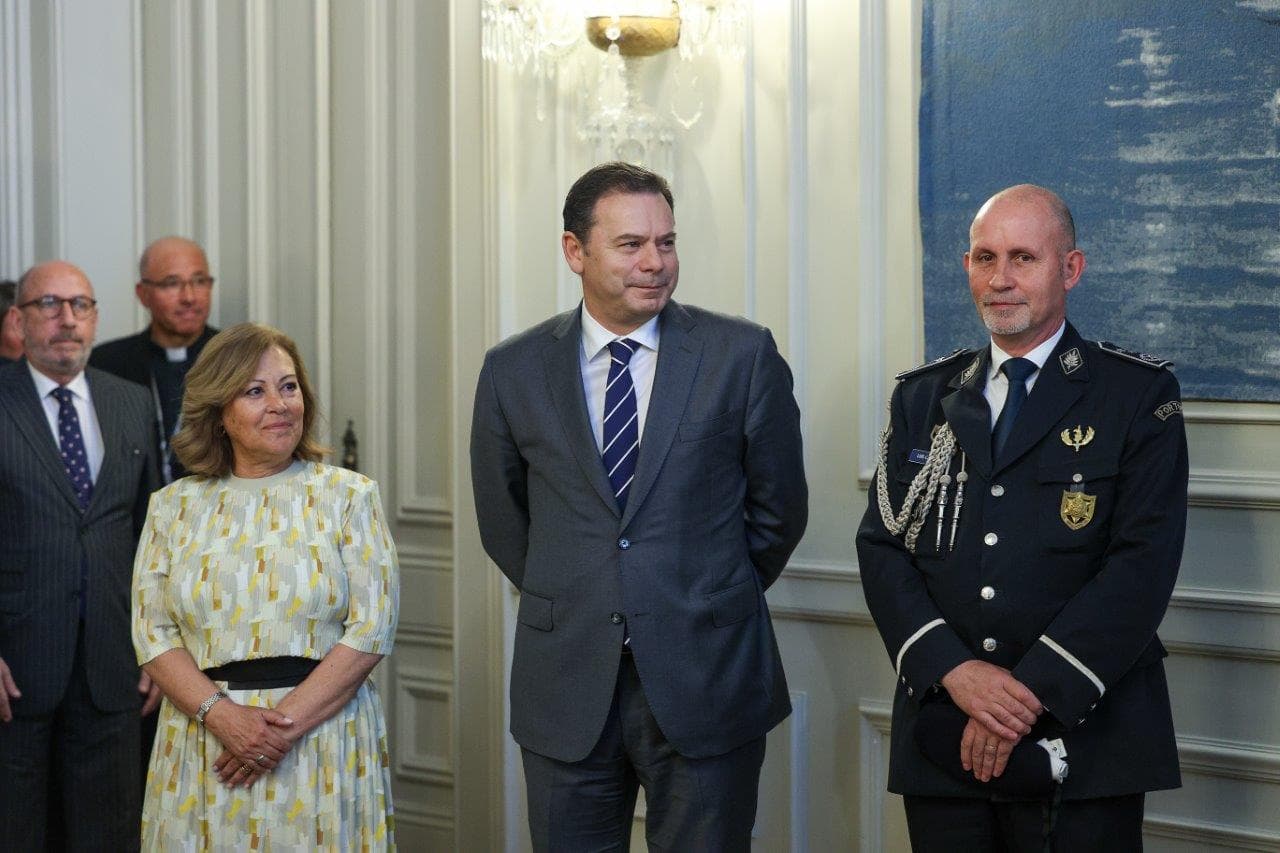 Primeiro-Ministro Luis Montenegro, Ministra da Administração Interna, Margarida Blasco, e Diretor Nacional da PSP, Luis Carrilho, Lisboa, 10 maio 2024 (foto: Miguel A. Lopes/Lusa)