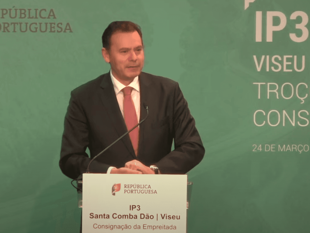 Primeiro-Ministro Luís Montenegro na consignação da empreitada de melhoramento do IP3 entre Santa Comba Dão e Viseu, 24 março 2025