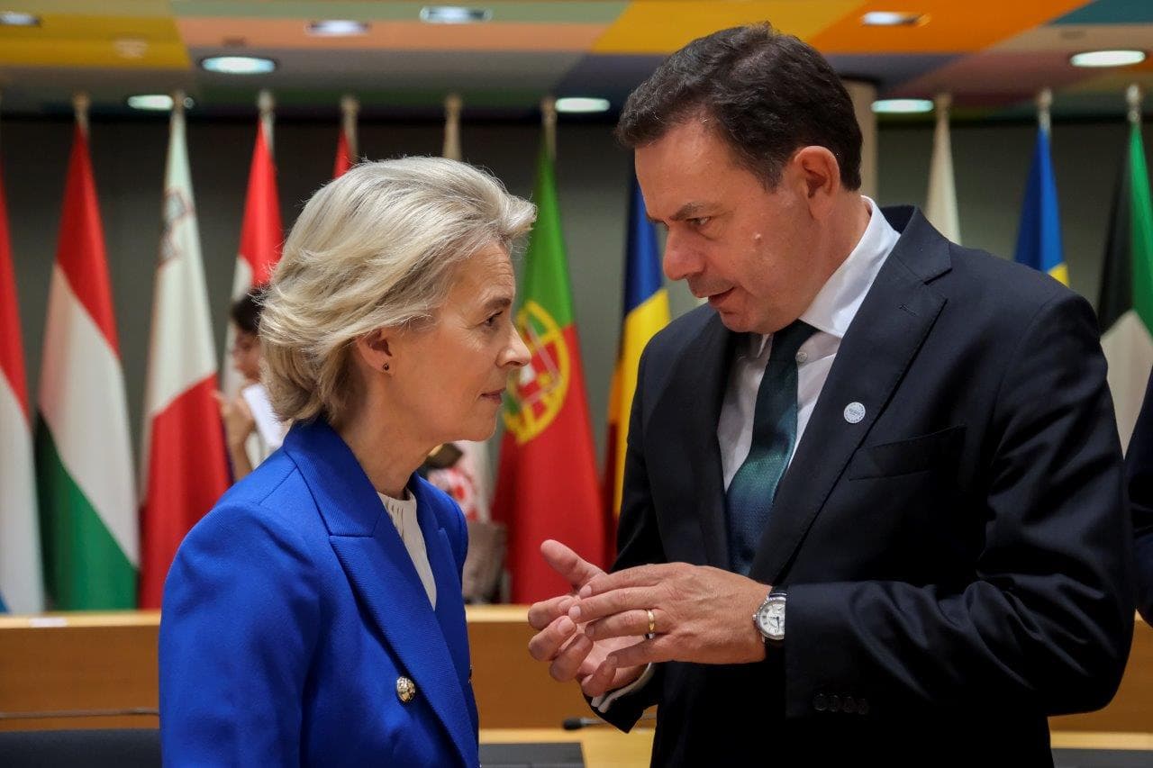Primeiro-Ministro Luís Montenegro e Presidente da Comissão Europeia, Ursula von der Leyen, Conselho Europeu, Bruxelas, 16 outubro 2024 (foto Gonçalo Borges Dias/GPM)