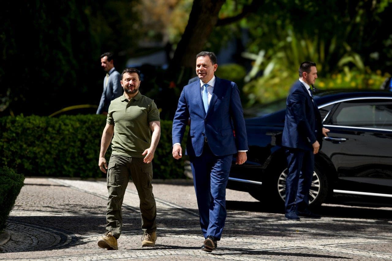 Primeiro-Ministro Luís Montenegro e Presidente da República da Ucrânia Volodymyr Zelensky , Lisboa, 28 maio 2024 (foto: Gonçalo Borges Dias/GPM)