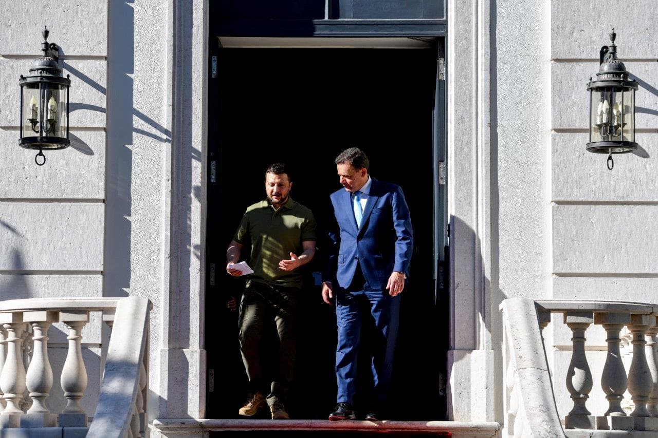 Primeiro-Ministro Luís Montenegro e o Presidente da República da Ucrânia Volodymyr Zelensky, Lisboa, 28 maio 2024 (foto: Gonçalo Borges Dias/GPM)