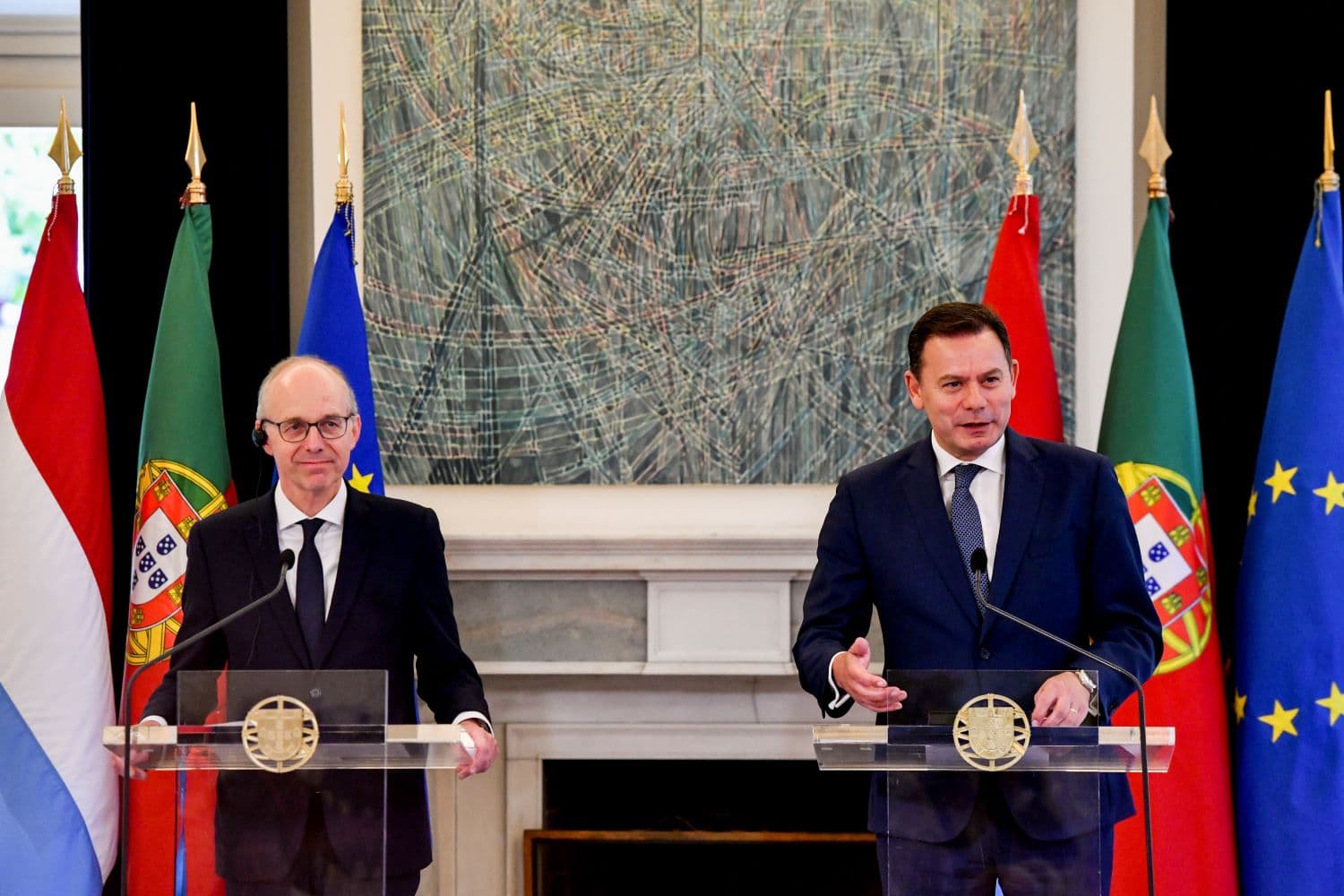 Primeiro-Ministro, Luís Montenegro, recebeu o seu homólogo do Luxemburgo, Luc Frieden. Lisboa, 31 de maio de 2024. (Foto: Gonçalo Borges Dias/GPM)