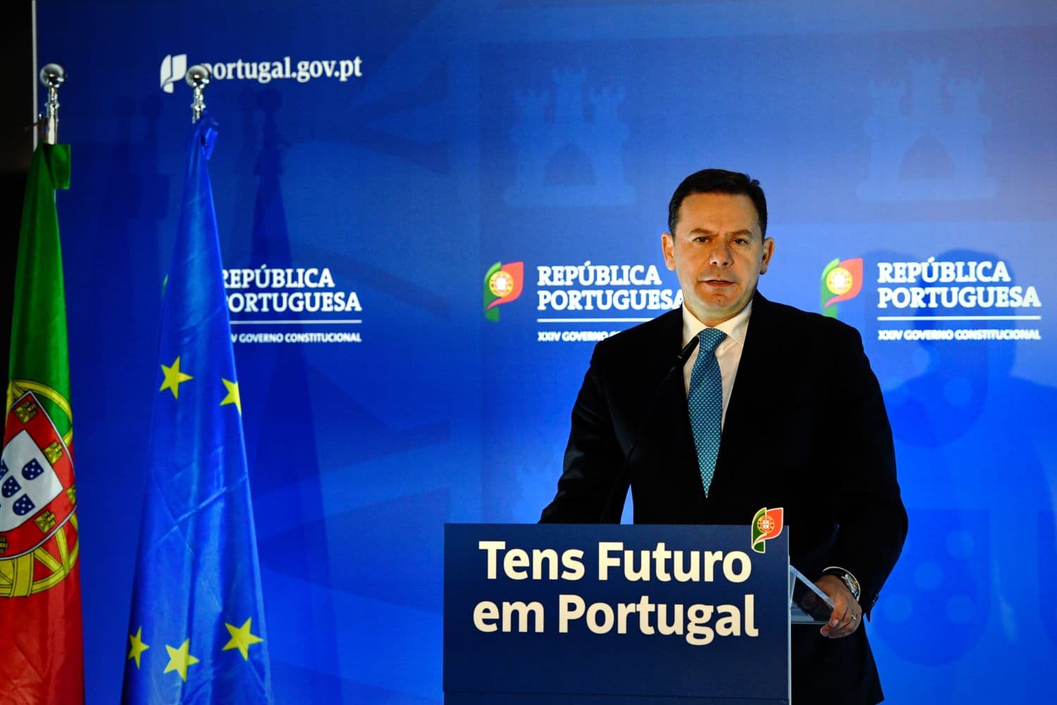Luís Montenegro, no final do Conselho de Ministros dedicado à Juventude. Braga, 23 de maio de 2024 (Foto: Gonçalo Borges Dias/GPM)