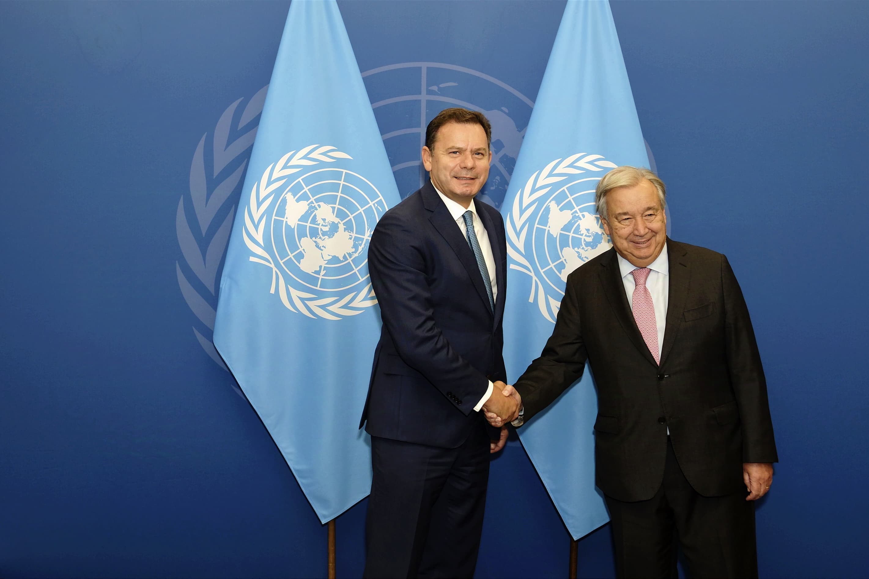 Primeiro-Ministro, Luís Montenegro com o Secretário-Geral da ONU, António Guterres, 25 setembro 2024 (Foto: Gonçalo Borges Dias/GPM)
