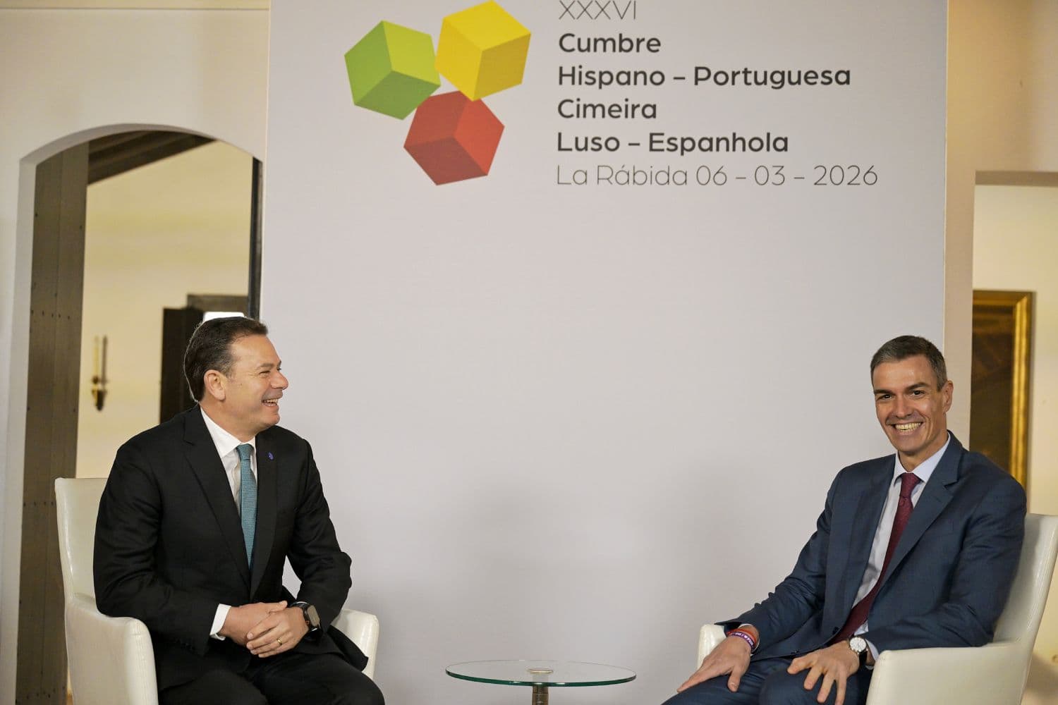 Primeiro-Ministro, Luís Montenegro, reuniu-se com o Presidente do Governo espanhol, Pedro Sánchez, no arranque da XXXVI Cimeira Luso-Espanhola, 6 março 2026, Huelva, Espanha (Gonçalo Borges Dias / GPM)