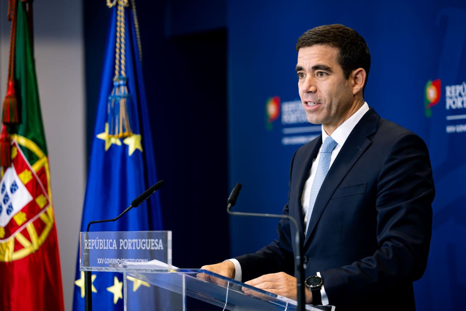 Ministro da Presidência, António Leitão Amaro, no briefing do Conselho de Ministros, 3 outubro 2025, Lisboa (Mariana Branco/Portal do Governo)