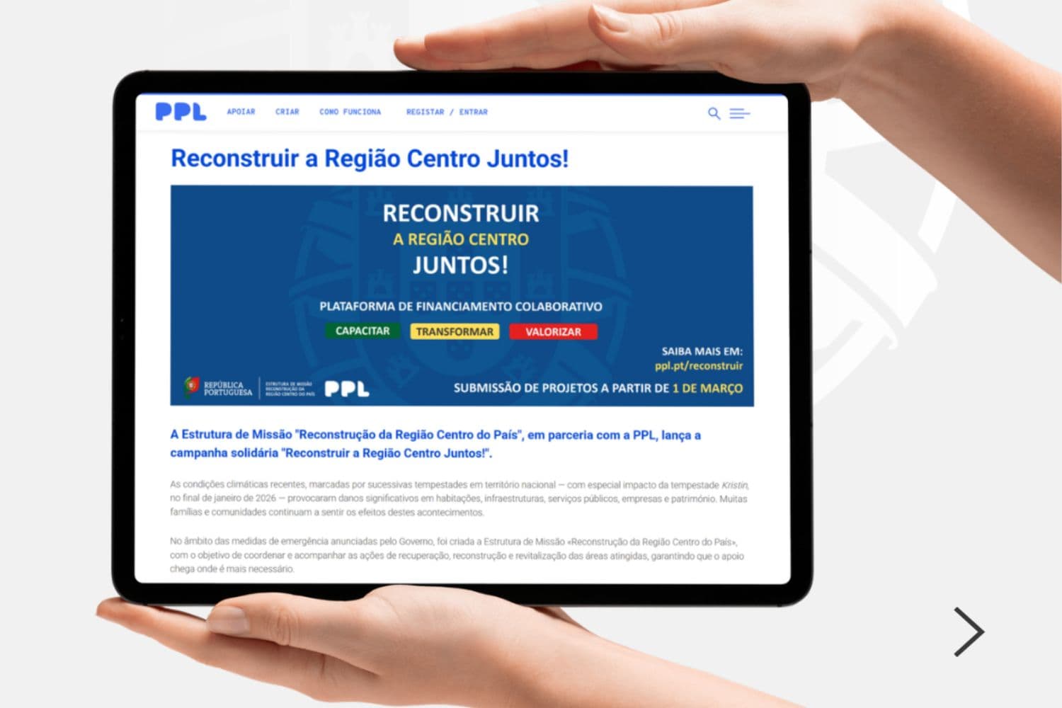 Plataforma Digital de Financiamento Colaborativo para a Reconstrução