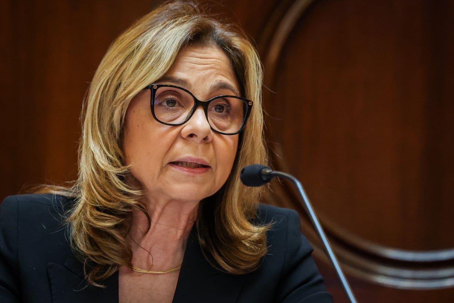 Ministra da Saúde, Ana Paula Martins, na audição regimental, na Assembleia da República, Lisboa, 24 de fevereiro de 2026 (Tiago Petinga/LUSA)