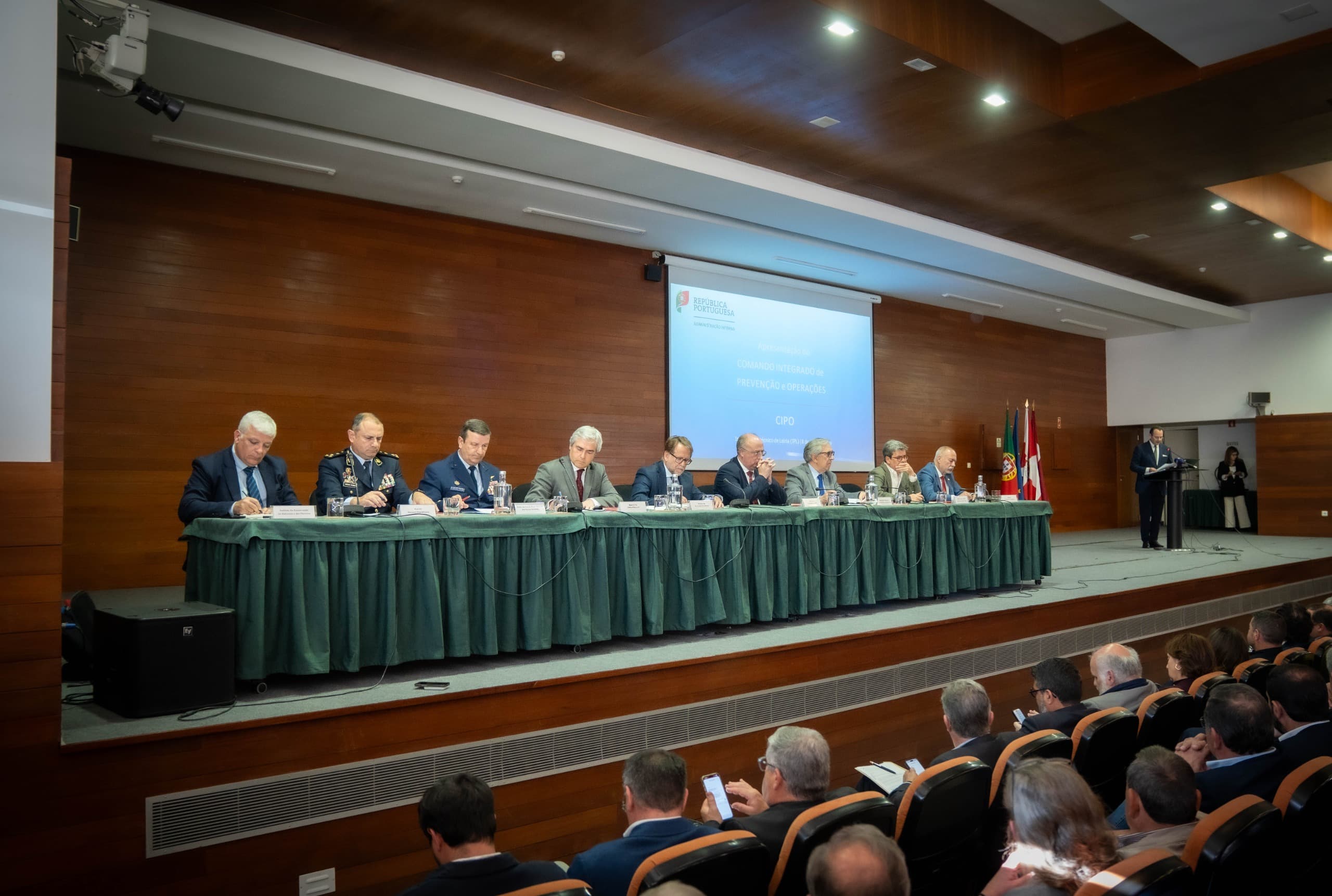 Ministros da Defesa Nacional, Nuno Melo, da Administração Interna, Luís Neves e da Agricultura e Mar, José Manuel Fernandes, apresentam o Comando Integrado de Prevenção e Operações, Leiria, 10 abril 2026