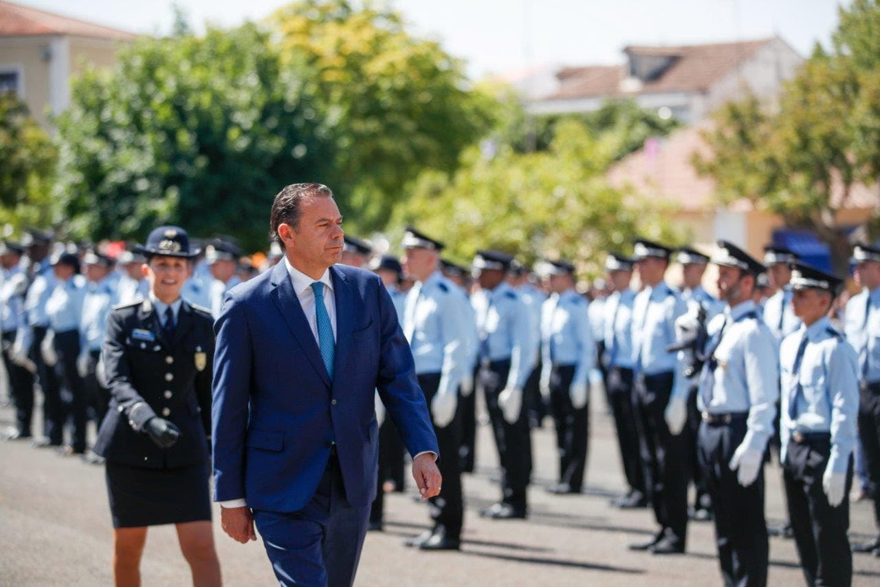 Primeiro-Ministro Luís Montenegro passa revista aos 439 novos agentes da Polícia de Segurança Pública, Torres Vedras, 29 julho 2025 (Paulo Cunha/Lusa)
