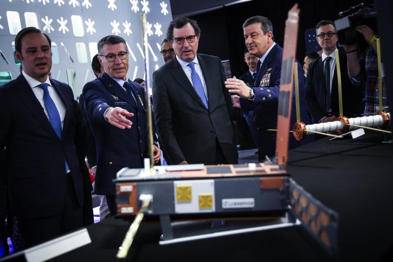 Minister of Economy and Territorial Cohesion Castro Almeida during the launch of the Portuguese satellites, Lisbon, 30 March 2026 (Rodrigo Antunes/Lusa)