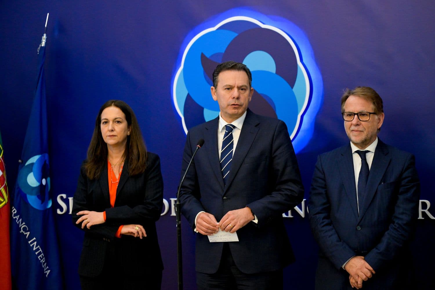 Prime Minister Luís Montenegro presided over the Higher Internal Security Council with the Minister of Home Affairs Luís Neves and the Minister of Justice Rita Júdice, 31 March 2026, Lisbon (Gonçalo Borges Dias / GPM)