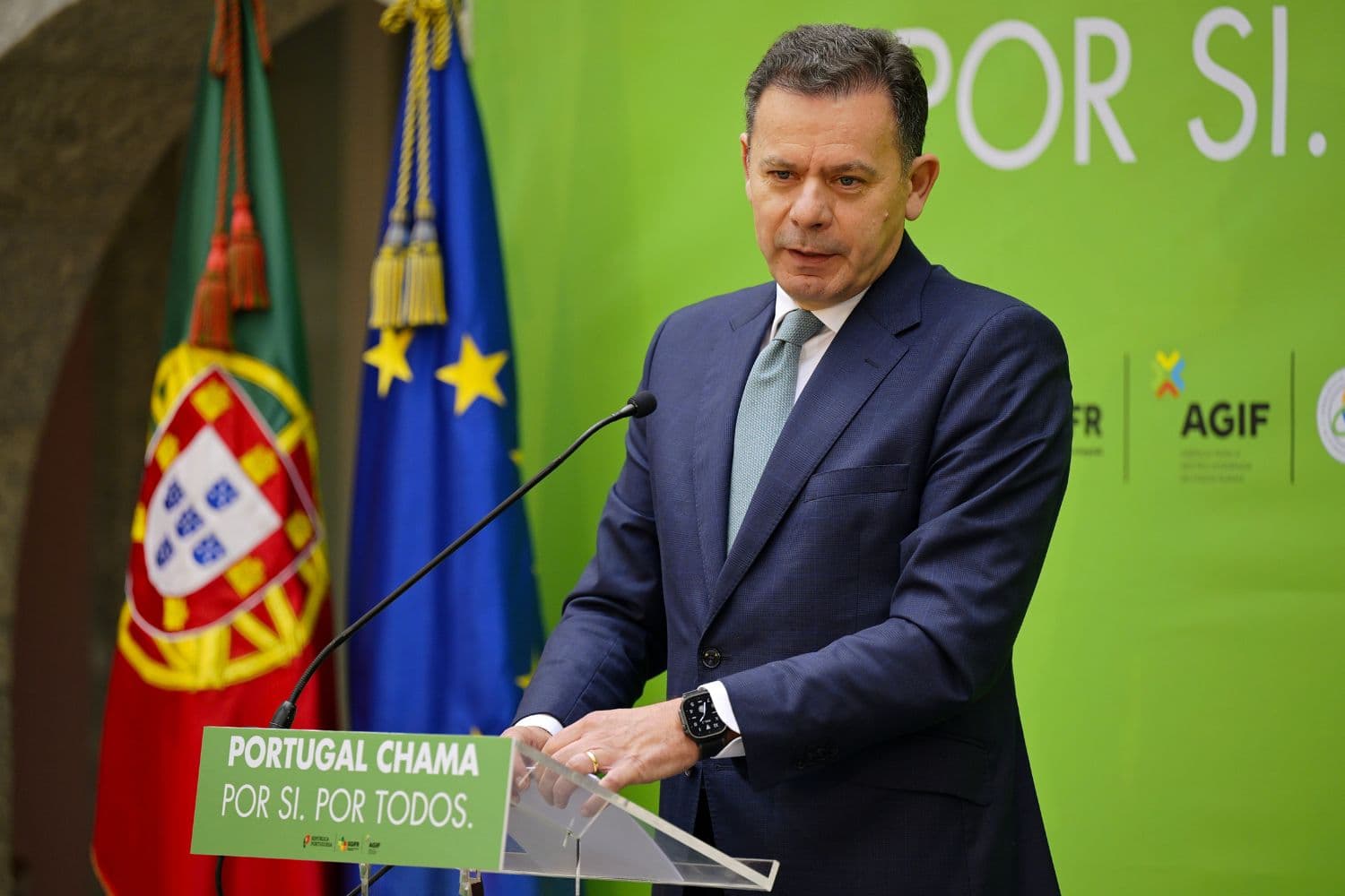 Primeiro-Ministro, Luís Montenegro, na apresentação do Dispositivo Especial de Combate a Incêndios Rurais (DECIR 2026, Ponte da Barca, 2 março 2026 (Gonçalo Borges Dias / GPM)