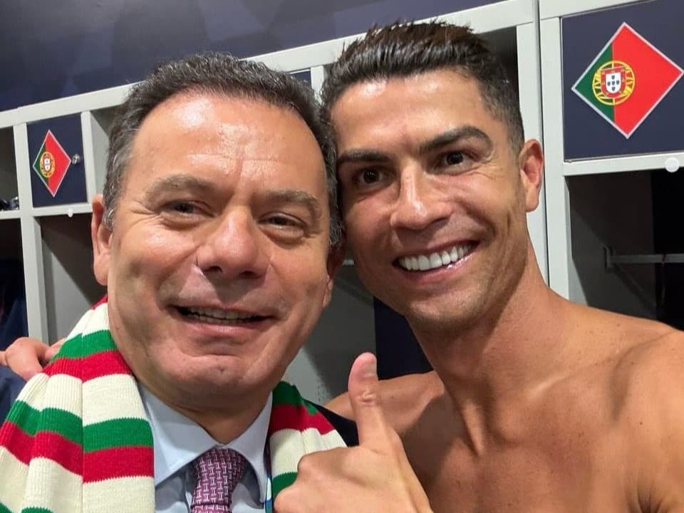 Primeiro-Ministro Luís Montenegro com Cristiano Ronaldo, Estugarda, 8 junho 2025