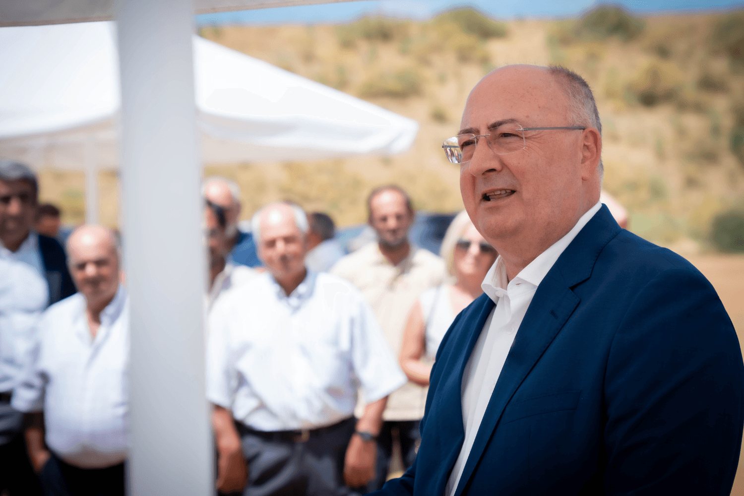 Ministro da Agricultura e Mar, José Manuel Fernandes, inaugura rede de rega do Aproveitamento Hidroagrícola do Xévora, em Campo Maior, Portalegre, 22 de julho de 2026 (MAGRIM)