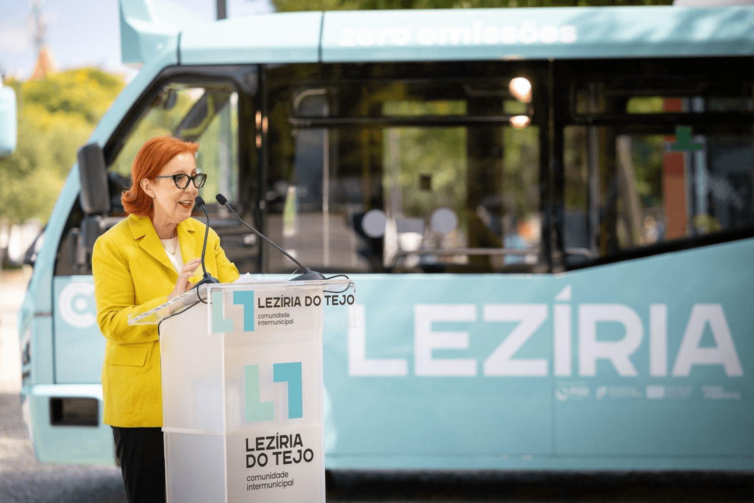 Ministra do Ambiente e Energia, Maria da Graça Carvalho, na cerimónia de entrega de viaturas elétricas, Santarém, 26 de junho de 2026 (Sara Matos/MAEN)