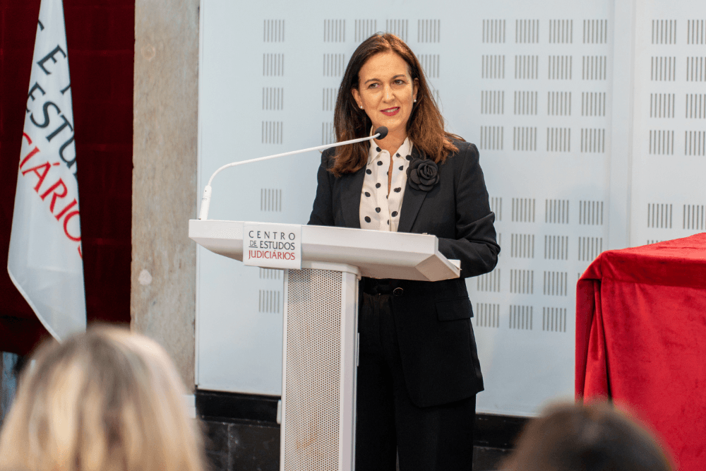 Ministra da Justiça, Rita Alarcão Júdice, na cerimónia de encerramento da formação de novos magistrados do Centro de Estudos Judiciários, Lisboa, 15 de julho de 2026 (Emerson Coutinho - Stopmotion)