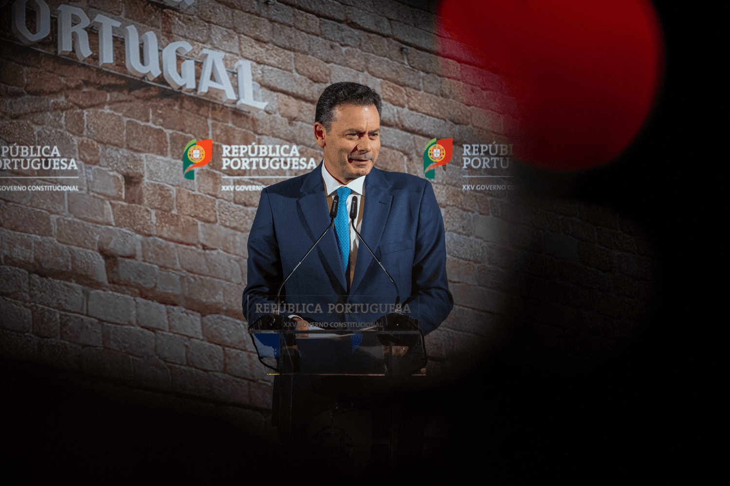 Prime Minister Luís Montenegro speaks at the press conference following the Council of Ministers Meeting at the Dukes of Braganza Palace in Guimarães, 03 July 2026. (SGGov, Maria Costa Lopes)