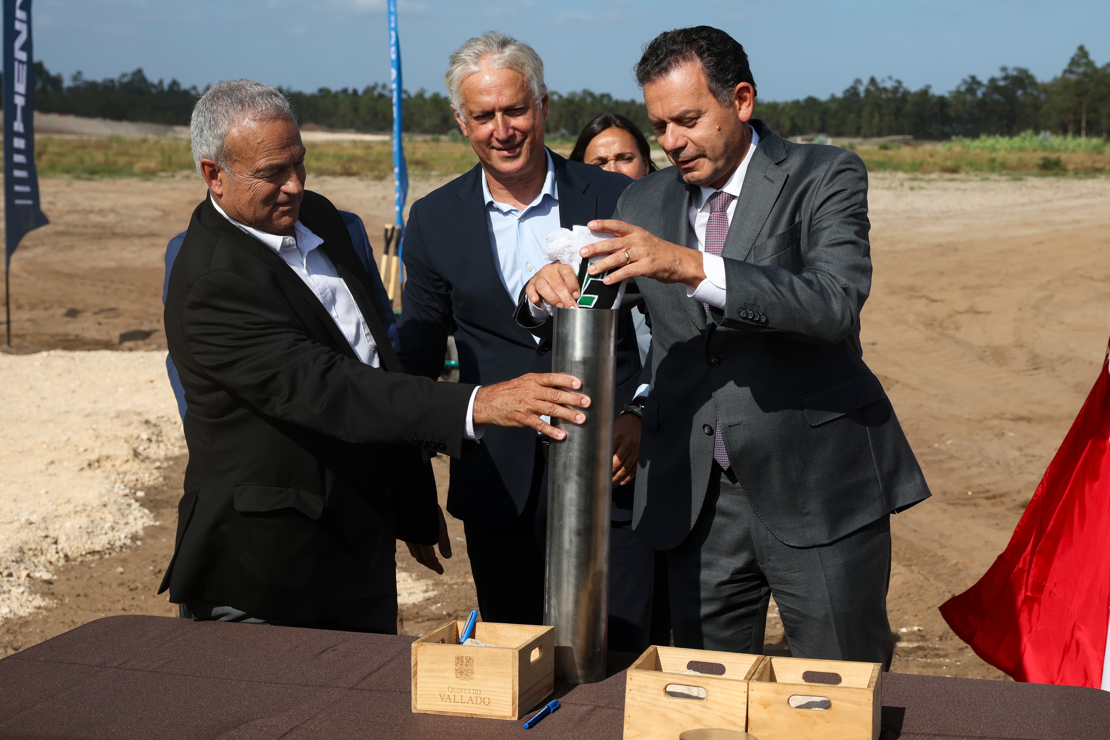 Primeiro-Ministro, Luís Montenegro, durante a sessão de lançamento da obra de construção da fábrica da Hennig Portugal, Figueira da Foz, 23 julho 2026 (Paulo Novais/ Lusa)